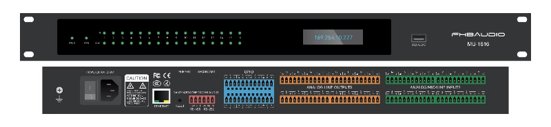 MU-1616 16 * 16 Dante Network Audio DSP протсессори